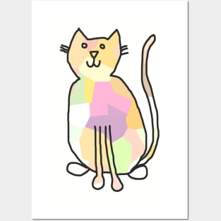 Pale Yellow Crystal Cat Posters and Art